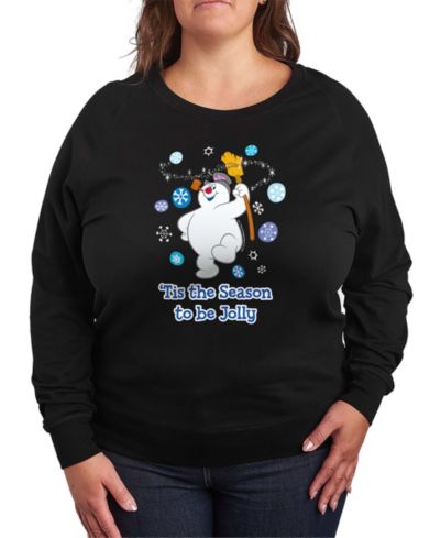 Hybrid Apparel Plus Size Frosty the Snowman Jolly French Terry Long Sleeve T-Shirt