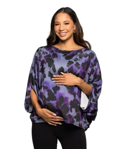 24seven Comfort Apparel Women's Maternity Boat Neck Top