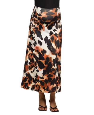 Женская трикотажная макси-юбка 24seven Comfort Apparel Maternity Animal Print Elastic Waist