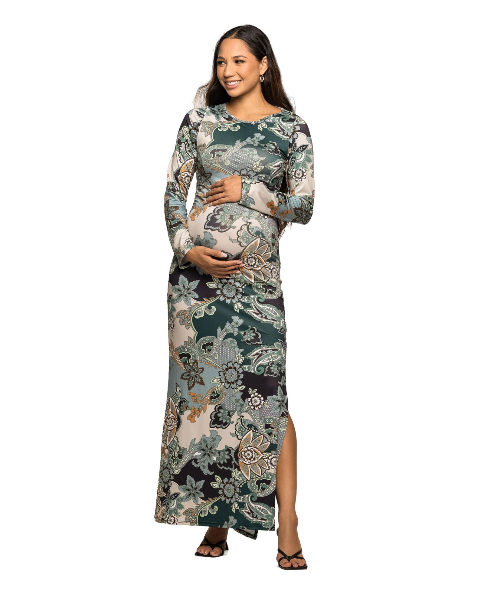 Женское платье 24seven Comfort Apparel Maternity Long Sleeve Maxi
