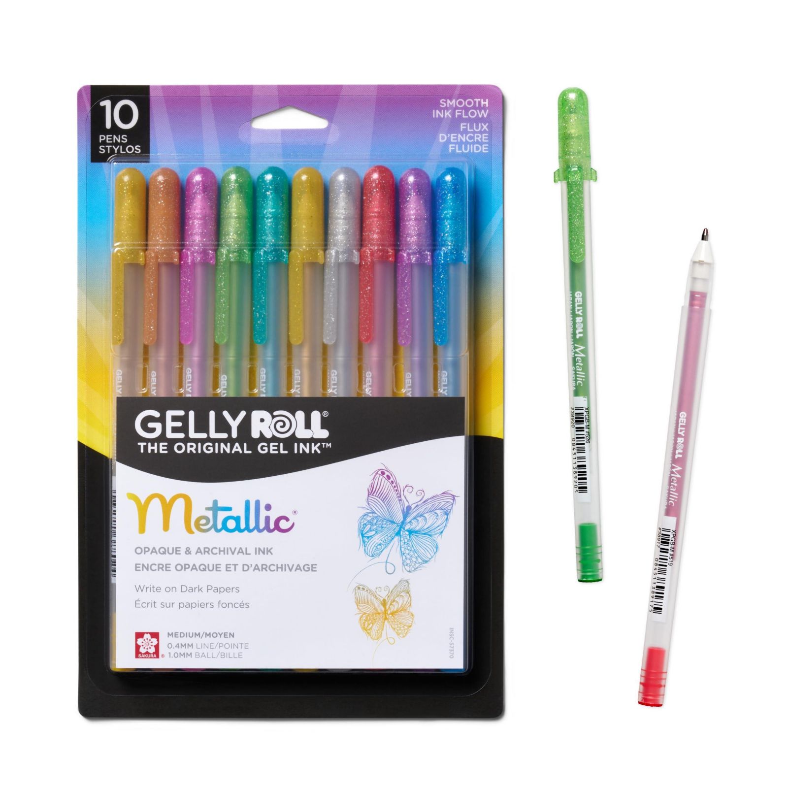 Sakura Gelly Roll металлические гелевые ручки, 10 шт