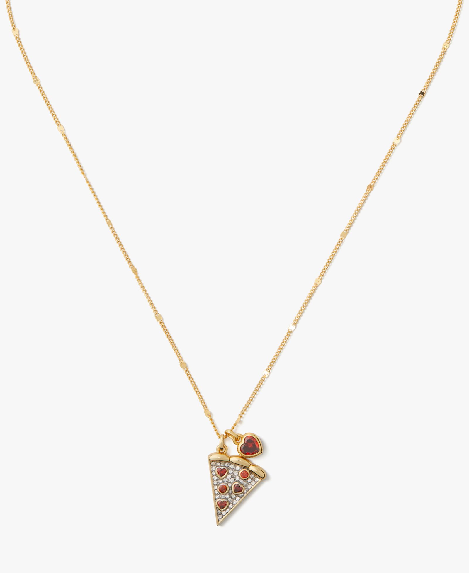 kate spade new york Cubic Zirconia and Glass Pizza My Heart Pendant Necklace