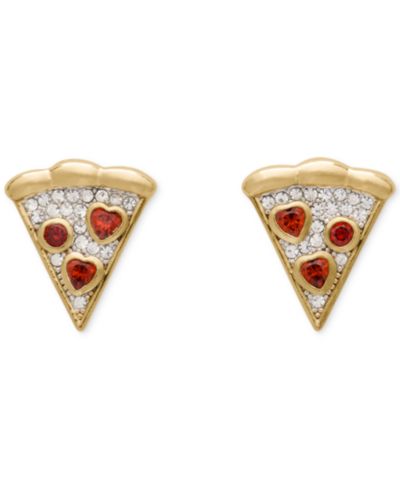 Серьги-гвоздики kate spade new york Cubic Zirconia Pizza My Heart