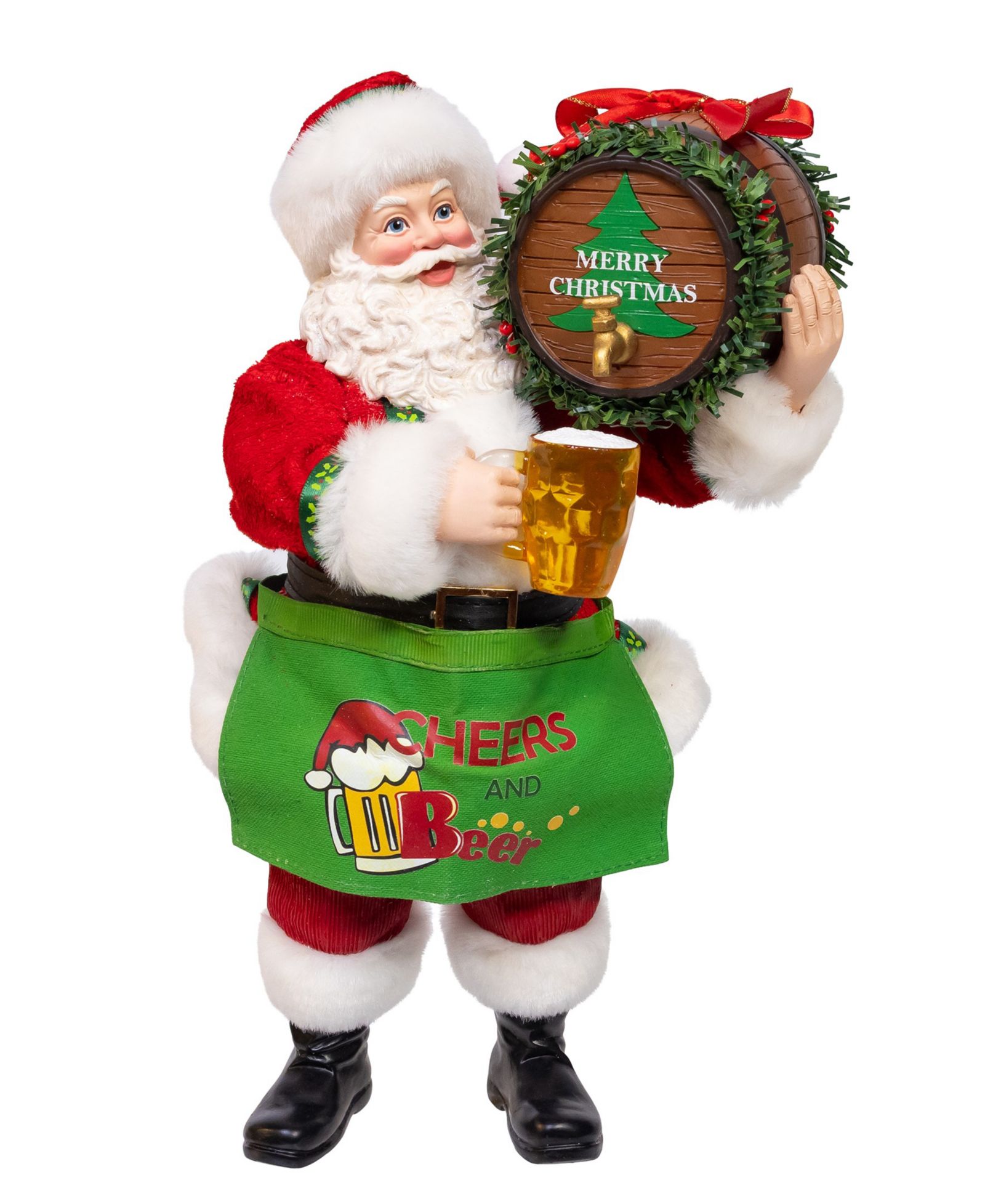 Kurt Adler Fun and Festive 10.5" Fabriché Beer Santa with Barrel