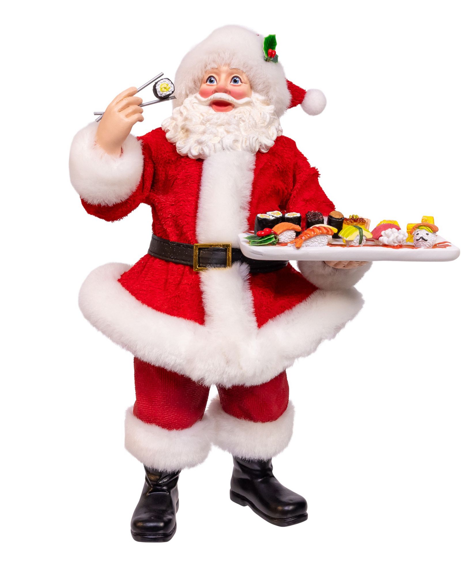 Kurt Adler Fabriché 10.5" Santa with Sushi Platter