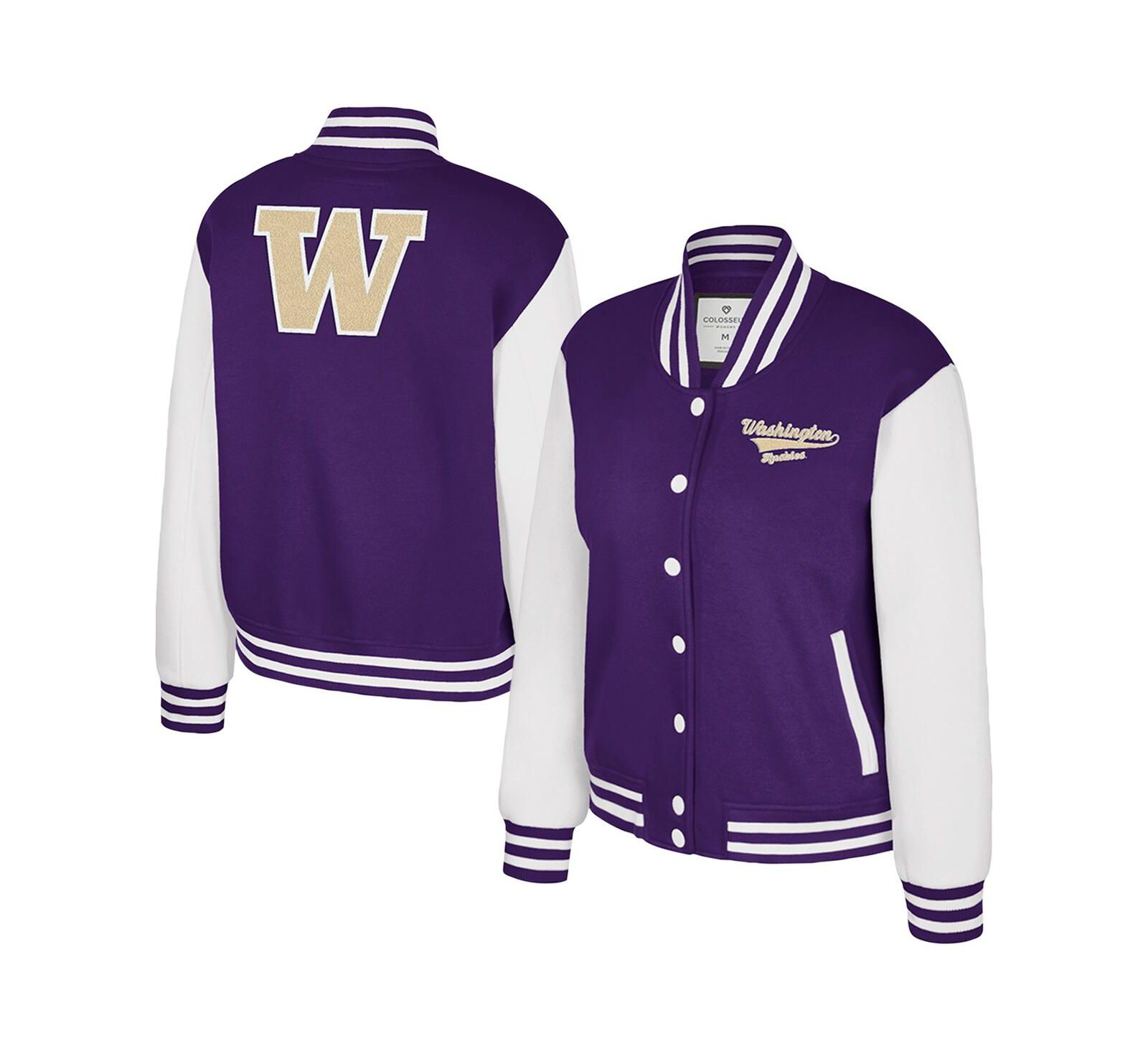 Colosseum Women's Purple Washington Huskies French Baguette Full Snap Fleece Jacket