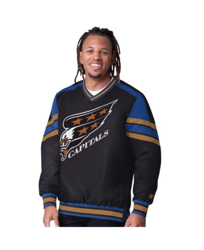 Starter Men's Black Washington Capitals Reliever V-Neck Pullover Jacket
