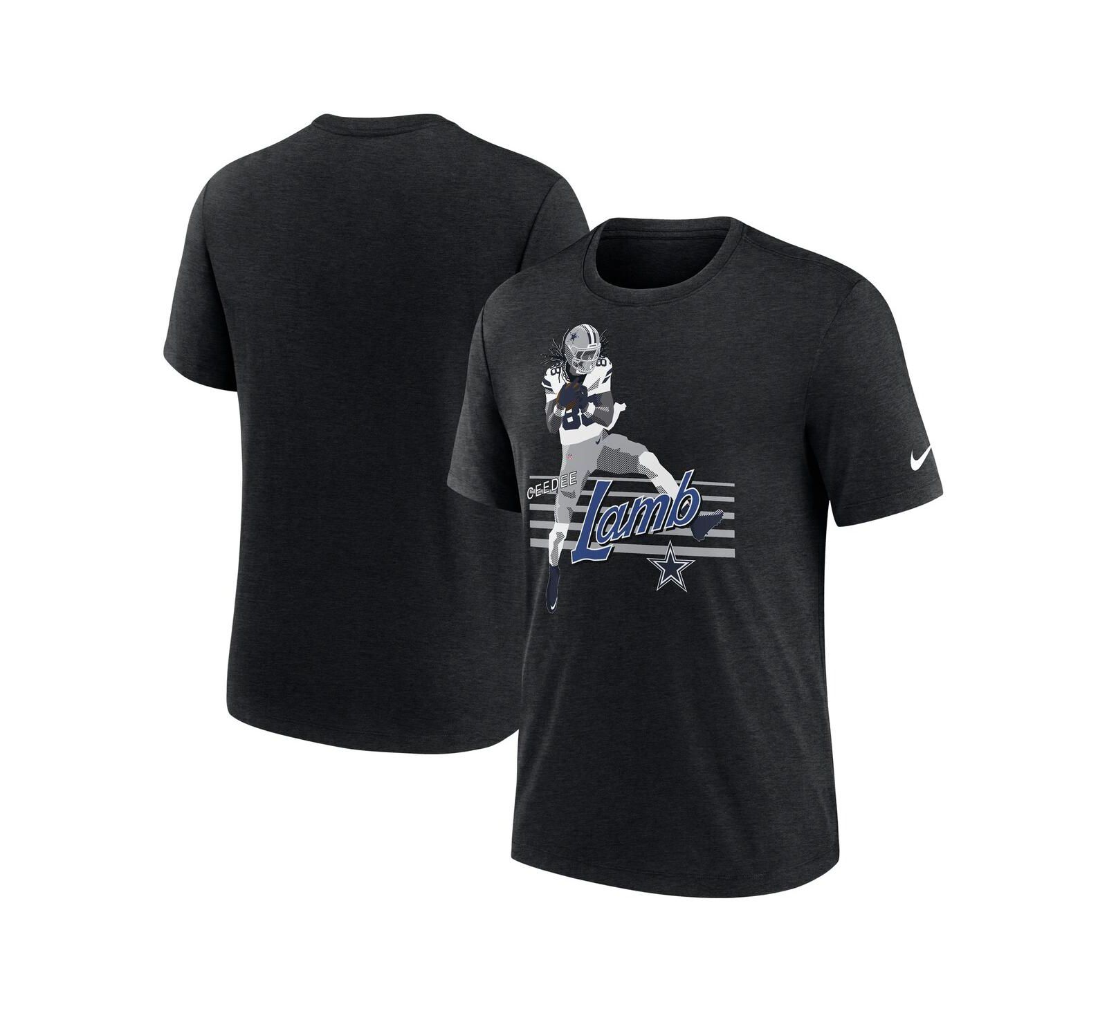 Nike Men's CeeDee Lamb Heather Black Dallas Cowboys Player Graphic T-Shirt