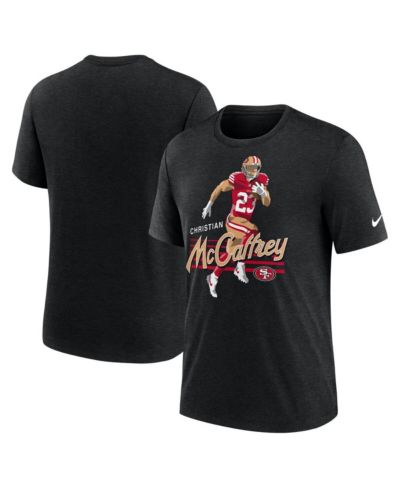 Nike Men's Christian McCaffrey Heather Black San Francisco 49ers Player Graphic T-Shirt