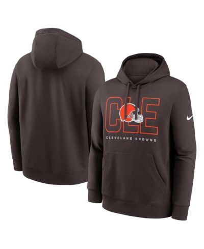Nike Men's Brown Cleveland Browns Busted Play Club Fleece Pullover Hoodie