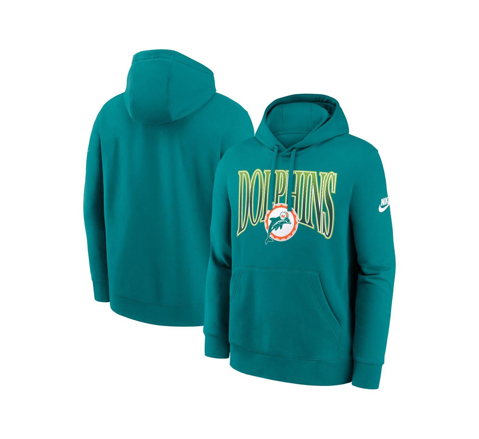 Nike Men's Aqua Miami Dolphins Full Blitz Club Fleece Pullover Hoodie