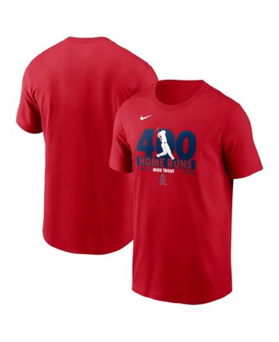 Nike Мужская футболка Mike Trout Red Los Angeles Angels 400 Career Home Runs