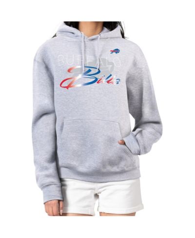 G-III 4Her by Carl Banks Women's Gray Buffalo Bills Shadow Logo Fleece Pullover Hoodie
