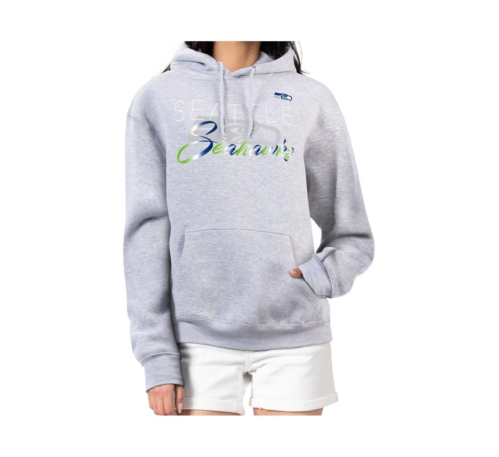 G-III 4Her by Carl Banks Women's Gray Seattle Seahawks Shadow Logo Fleece Pullover Hoodie