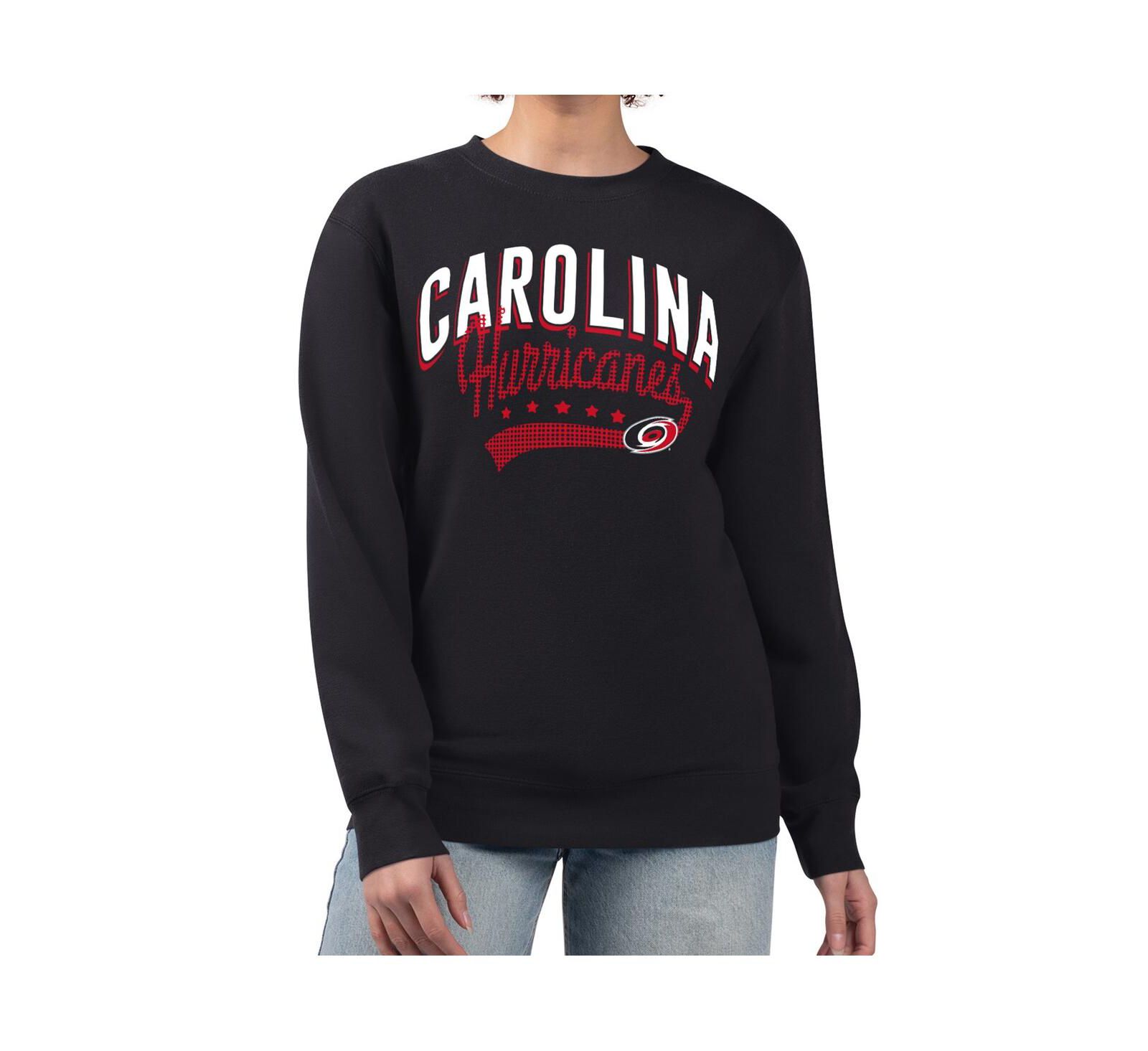 G-III 4Her by Carl Banks Женский Black Carolina Hurricanes Filigree Team Graphic Fleece Pullover Sweatshirt