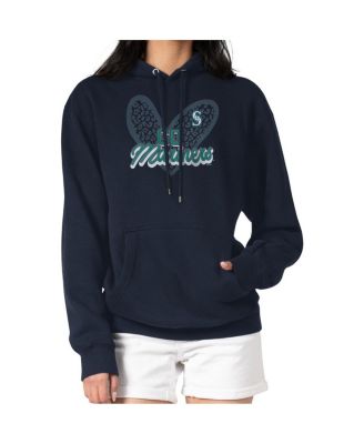 G-III 4Her by Carl Banks Women's Navy Seattle Mariners Leopard Heart Pullover Hoodie