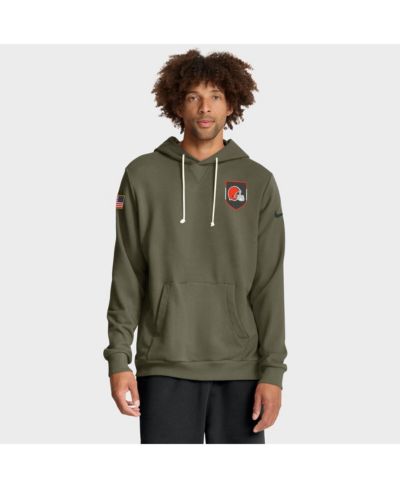 Nike Men's Olive Cleveland Browns 2025 Salute to Service Sideline Standard Issue Dri-FIT Hoodie