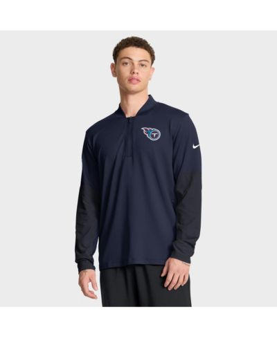 Nike Men's Navy Tennessee Titans Sideline Dri-FIT Half-Zip Pullover Hoodie