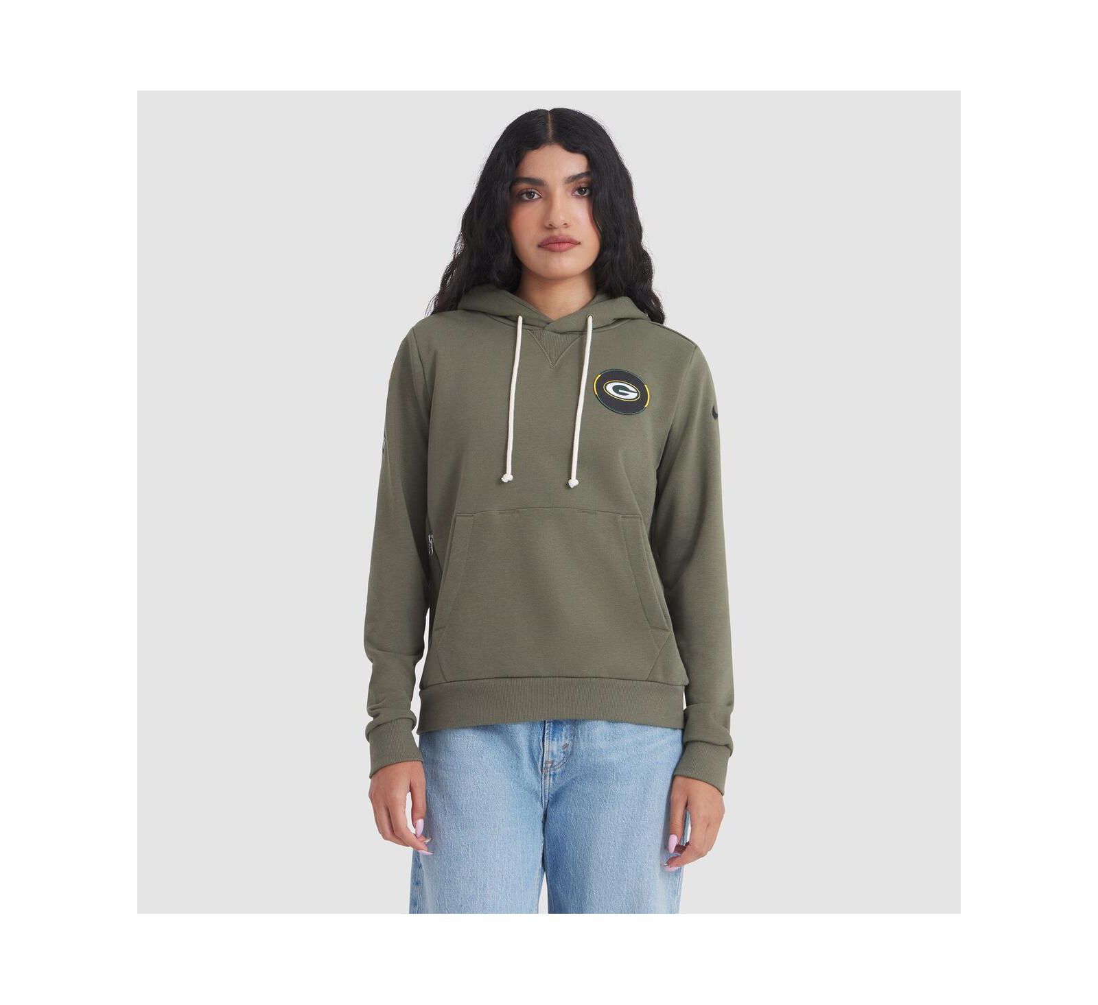 Nike Women's Olive Green Bay Packers 2025 Salute to Service Sideline Standard Issue Dri-FIT Hoodie