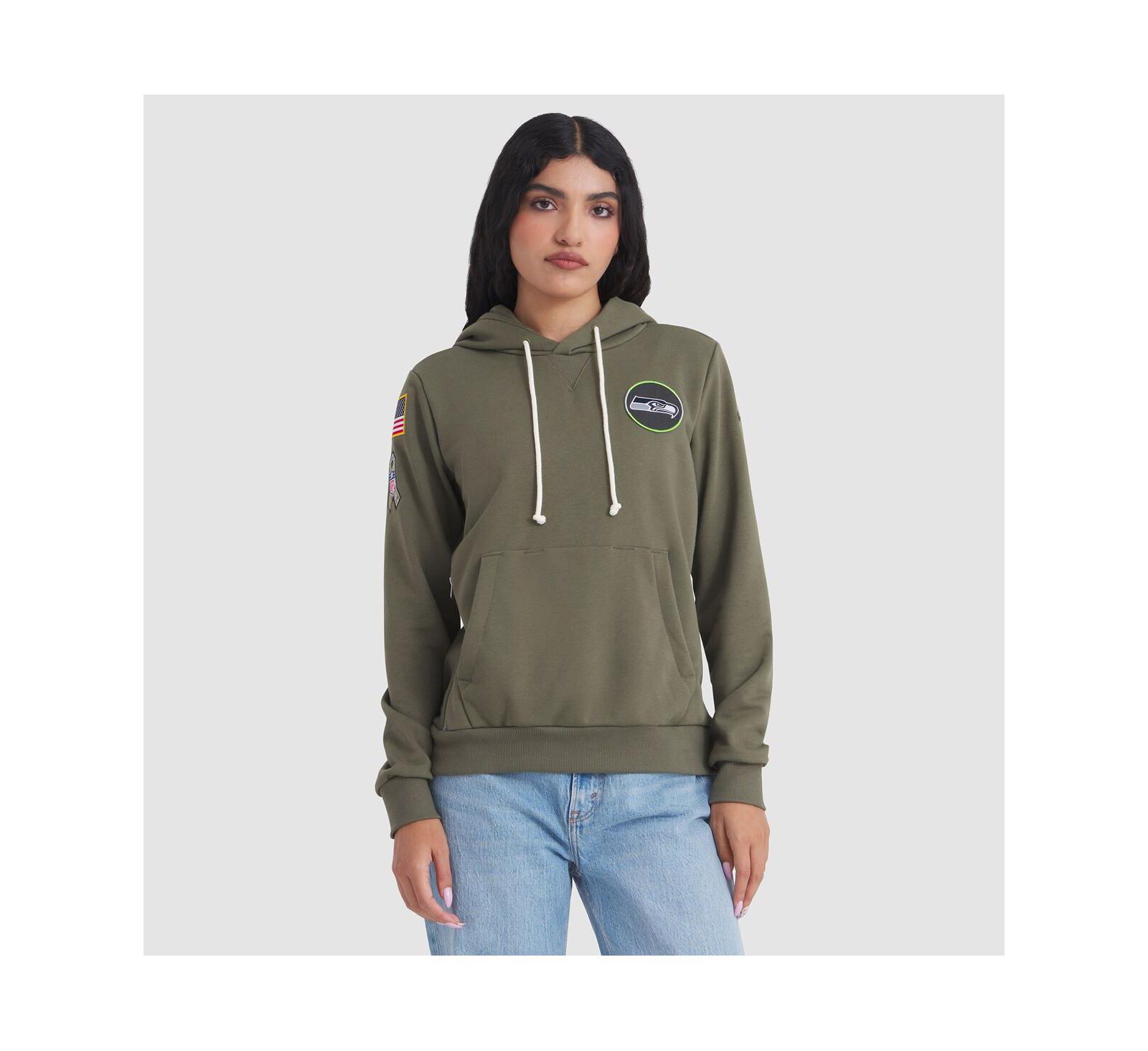 Худи Nike Women's Seattle Seahawks 2025 Salute to Service Dri-FIT, оливковый