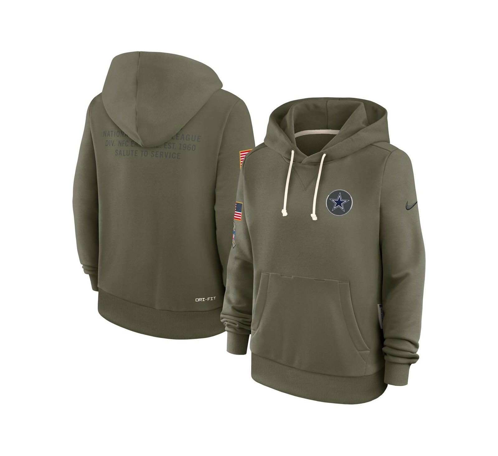 Nike Women's Olive Dallas Cowboys 2025 Salute to Service Sideline Standard Issue Dri-FIT Hoodie