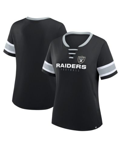 Женская черная футболка Fanatics Las Vegas Raiders Redzone Draw Play Athena Lace-Up