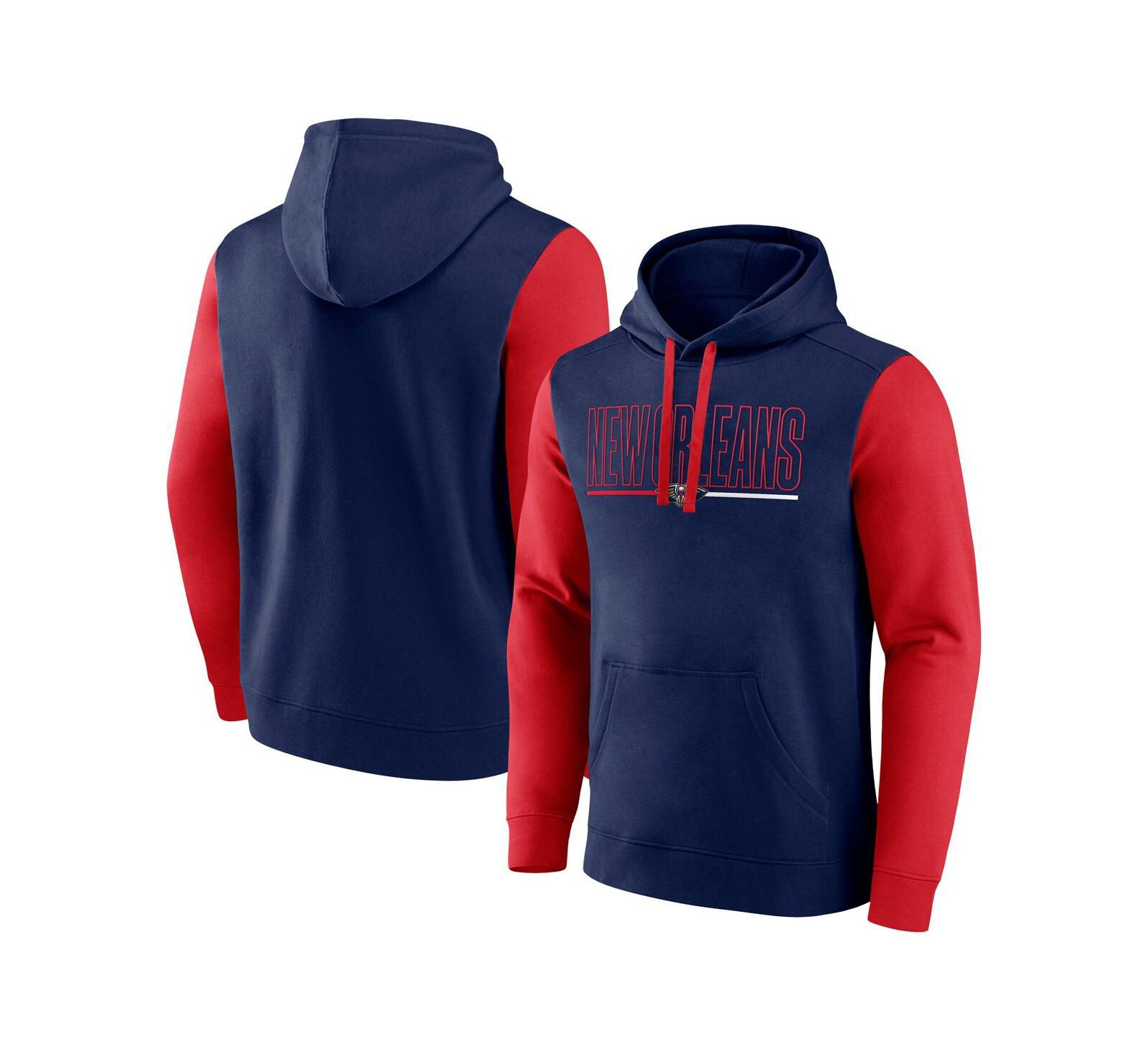 Мужское худи Logo Athletic Navy New Orleans Pelicans Outline Color Block Pullover