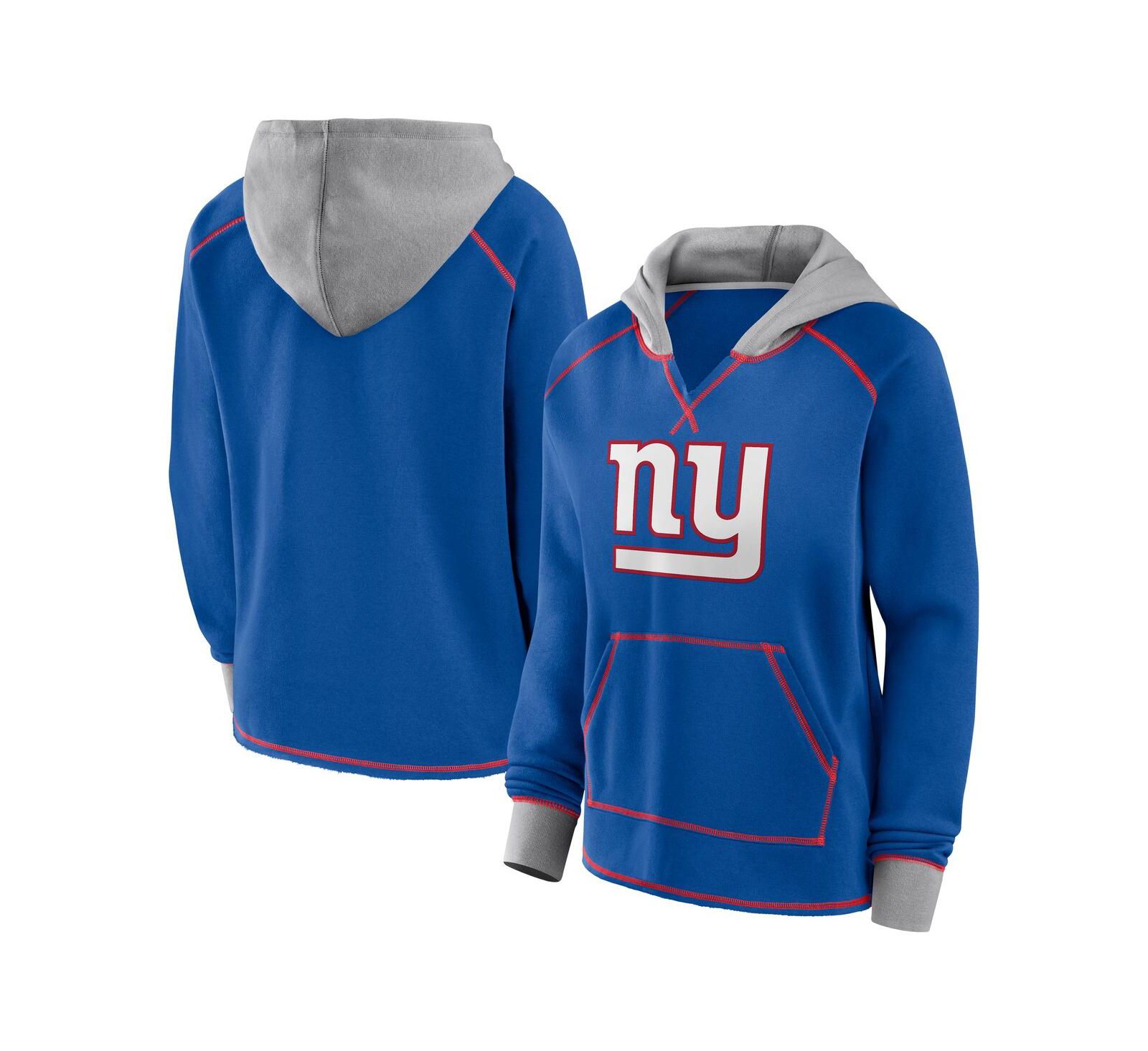 Худи Logo Athletic Women's Royal New York Giants Boom Fleece Pullover V-Neck