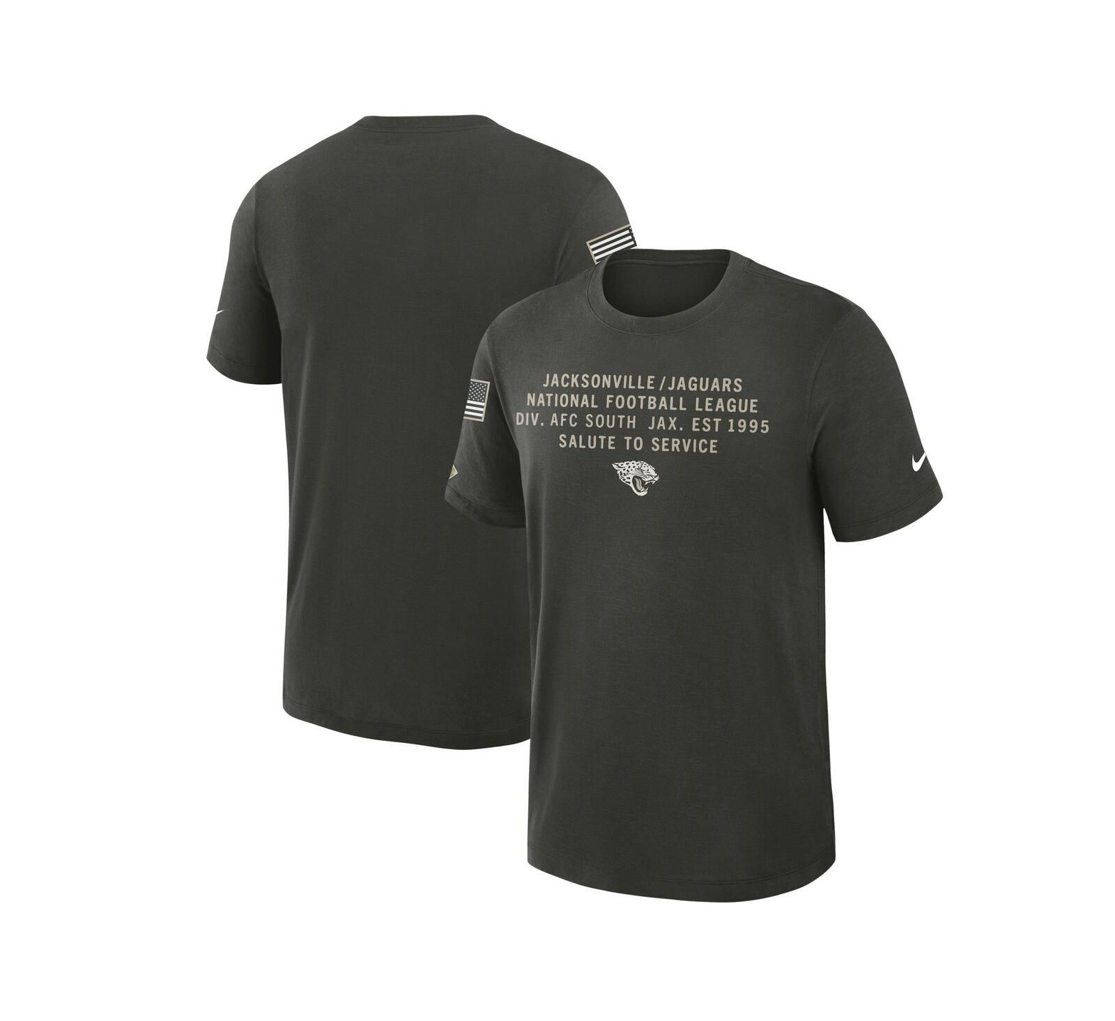 Мужская футболка Nike Jacksonville Jaguars 2025 Salute to Service Sideline Slub Dri-FIT, лесной зеленый