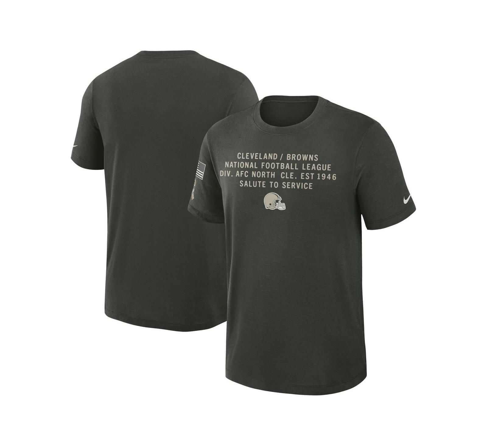 Nike Men's Dark Green Cleveland Browns 2025 Salute to Service Sideline Slub Dri-FIT T-Shirt