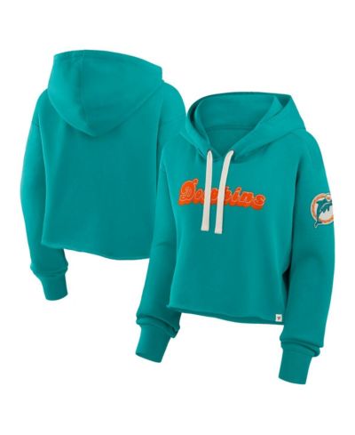 Женское укороченное худи Fanatics Aqua Miami Dolphins Oversized Hometown Heritage