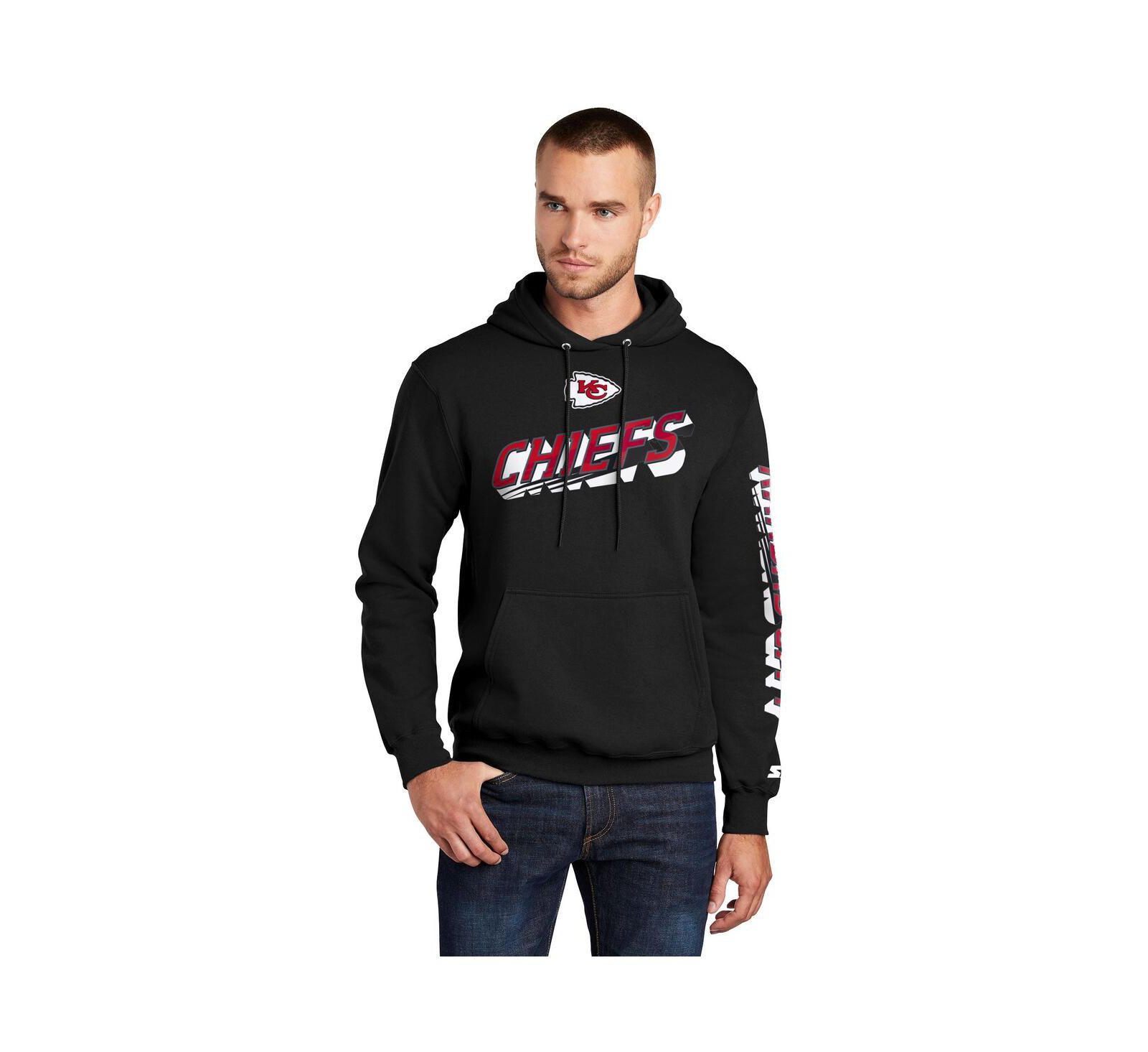 Мужское худи Starter Men's Black Kansas City Chiefs Wordmark Logo Pullover Hoodie