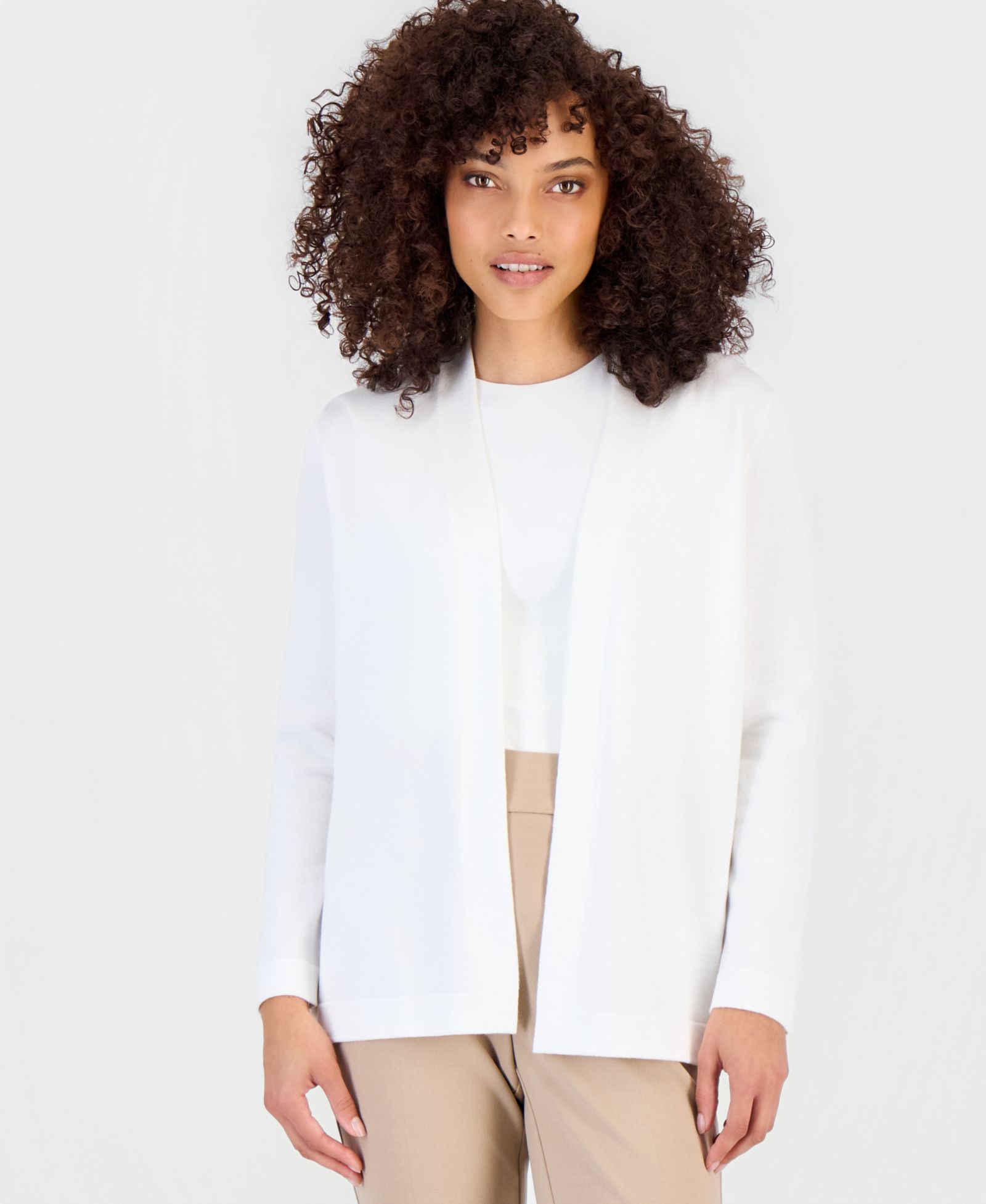 Anne Klein Essentials Petite Chatham Open-Front Cardigan