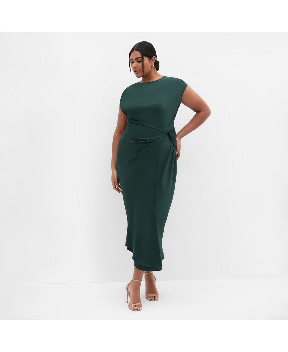 Женское атласное платье CITY CHIC Plus Size Beatrix Knot