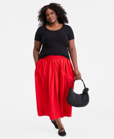 Женская миди-юбка Plus Size On 34th Cotton Circle