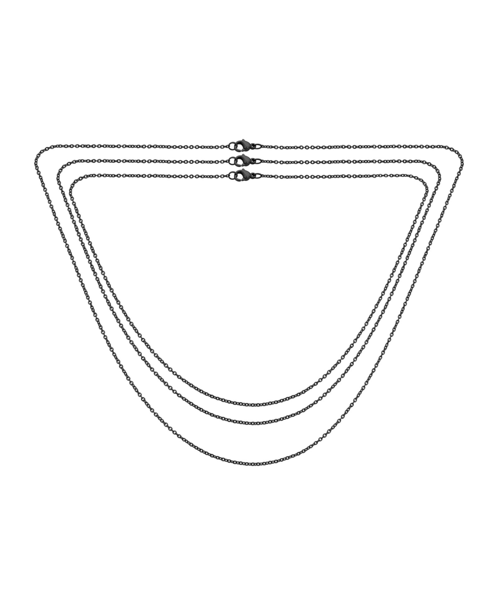 Черное ожерелье Bling Jewelry из роло-цепи, набор из 3 шт.