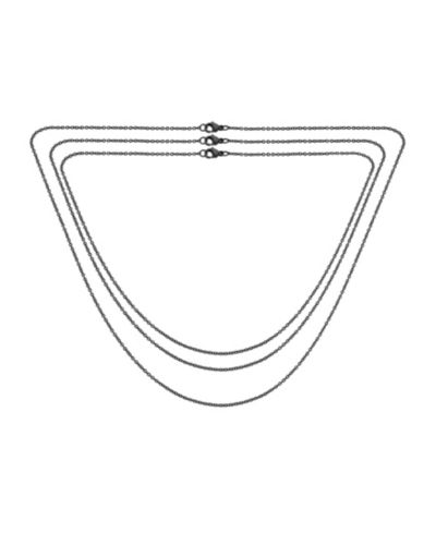 Bling Jewelry Black Rolo Cable Chain Necklace 3-Piece Set