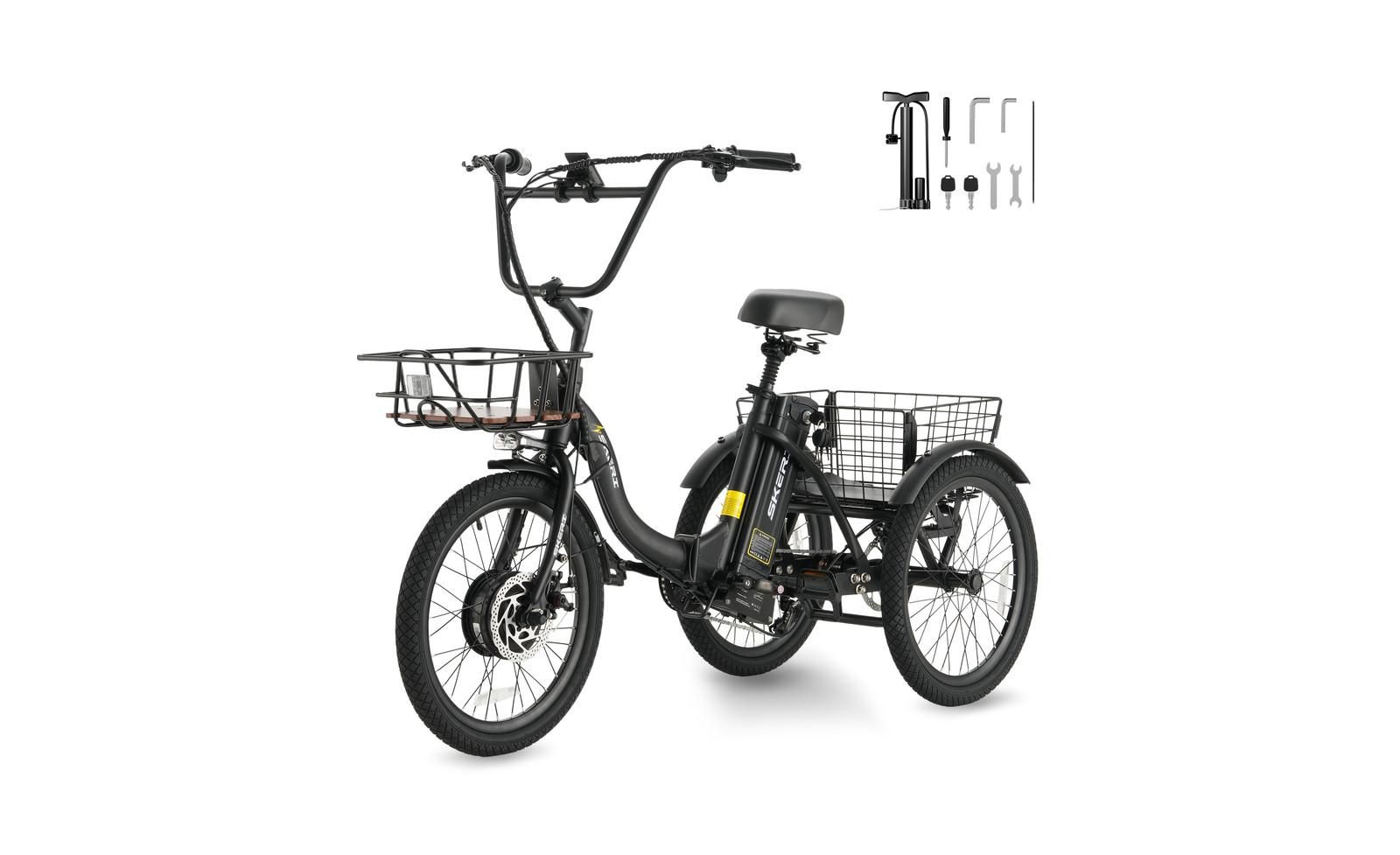 Электровелосипед Mikolo Step-Thru Folding E-Trike 500W 20" с аккумулятором и корзиной