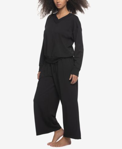 Женский комплект Felina Kimora French Terry V-Neck Sweatshirt с широкими брюками