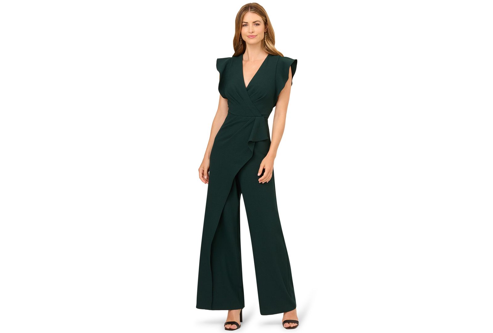 Комбинезон Adrianna Papell Women's Crepe Overlay V-Neck