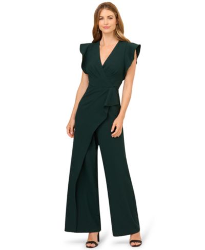 Комбинезон Adrianna Papell Women's Crepe Overlay V-Neck