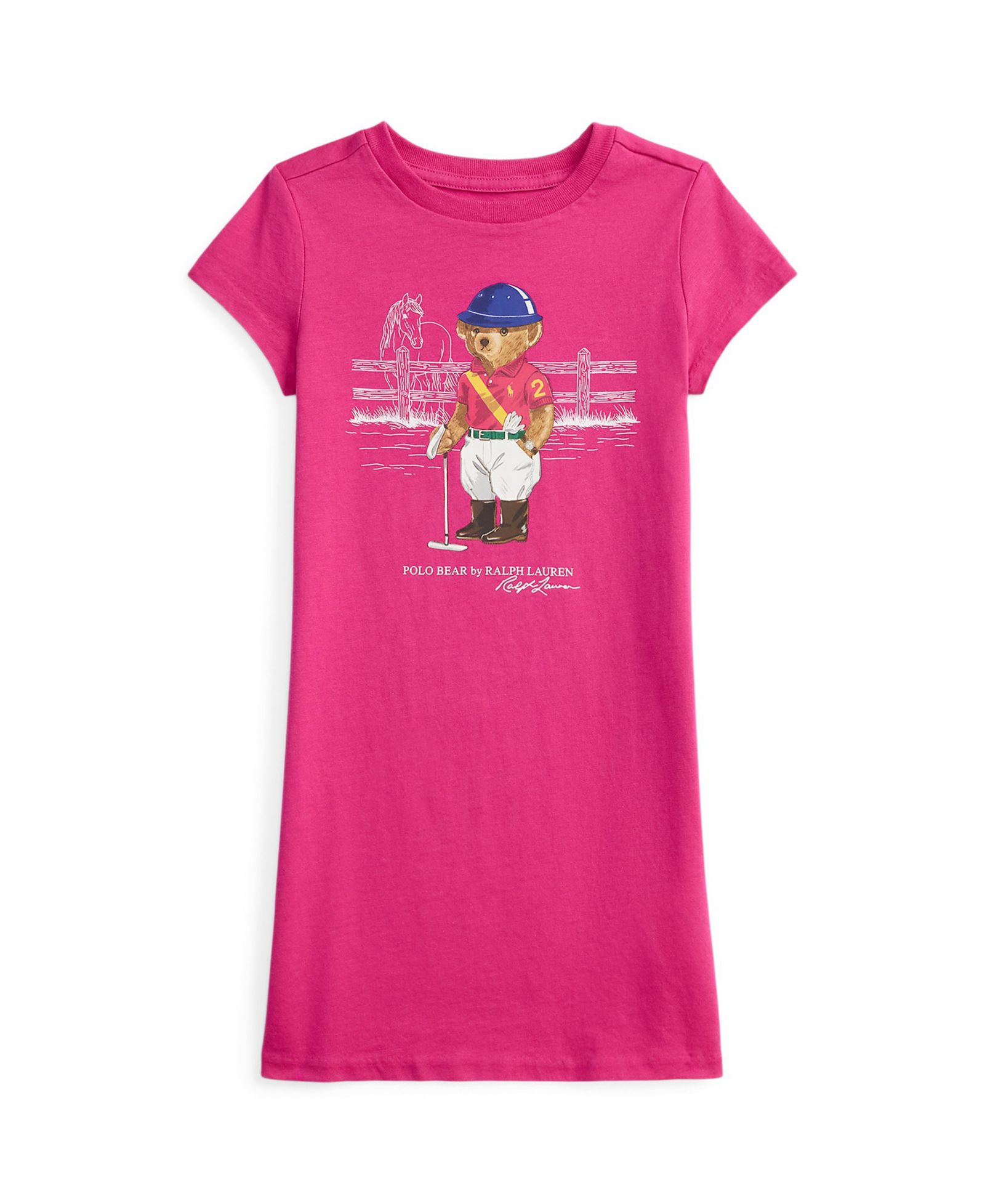 Детское хлопковое джерси-платье Polo Ralph Lauren Girls' 2T-6X Polo Bear