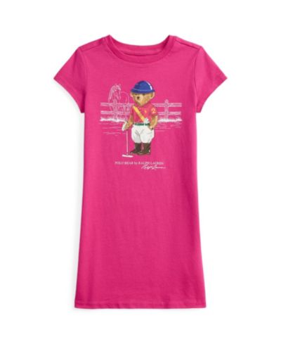 Детское хлопковое джерси-платье Polo Ralph Lauren Girls' 2T-6X Polo Bear