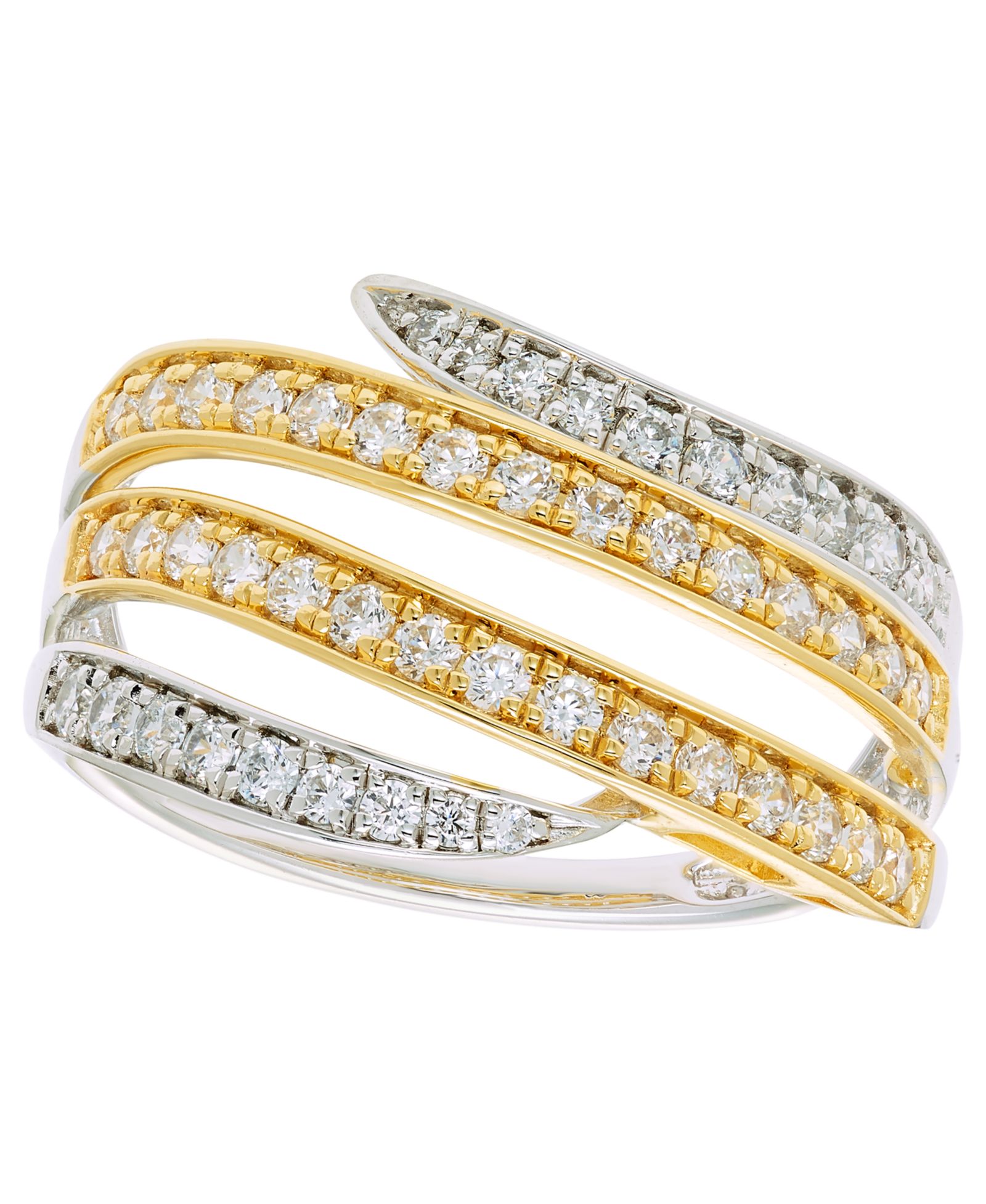 Macy's Кольцо с бриллиантом, 14k White and Yellow Gold