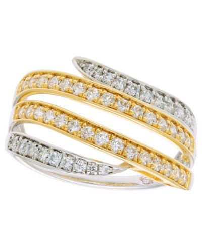 Macy's Кольцо с бриллиантом, 14k White and Yellow Gold