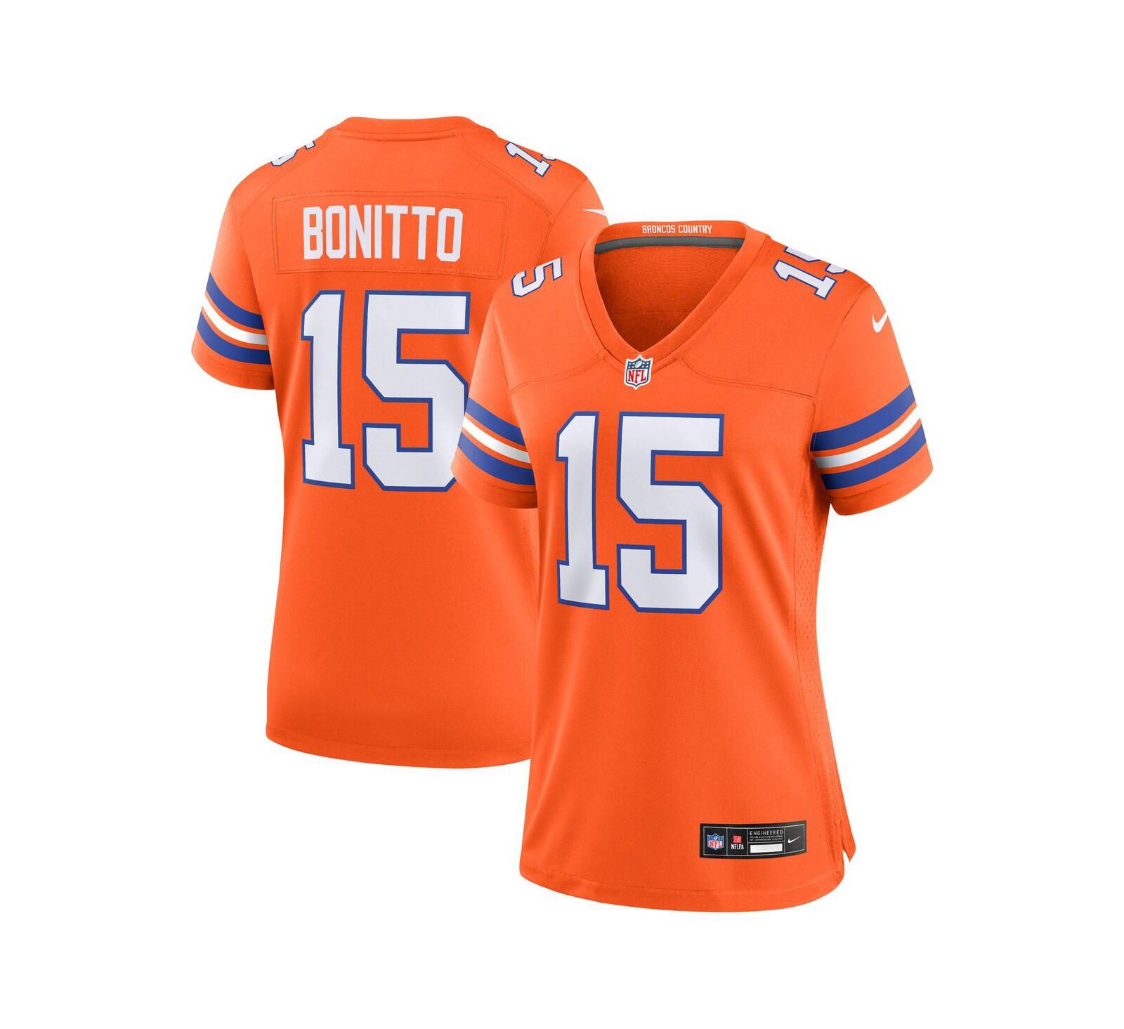 Nike Women's Nik Bonitto Orange Denver Broncos Alternate 2 Mile High Collection 1977 Throwback Game Jersey