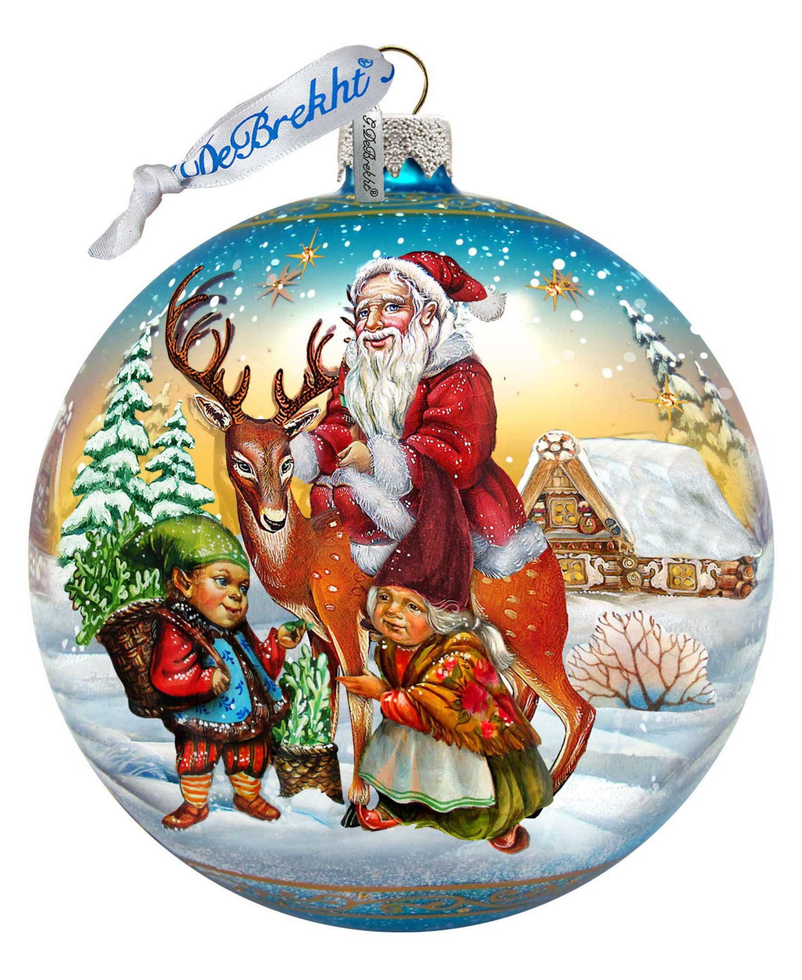 G.DeBrekht Стеклянное праздничное украшение Vintage Sleigh Ride