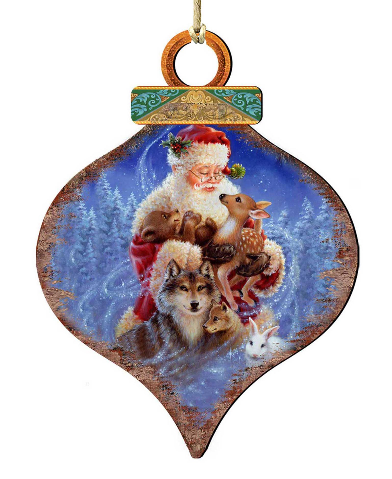 Designocracy Santa Little Friends Christmas Ornament