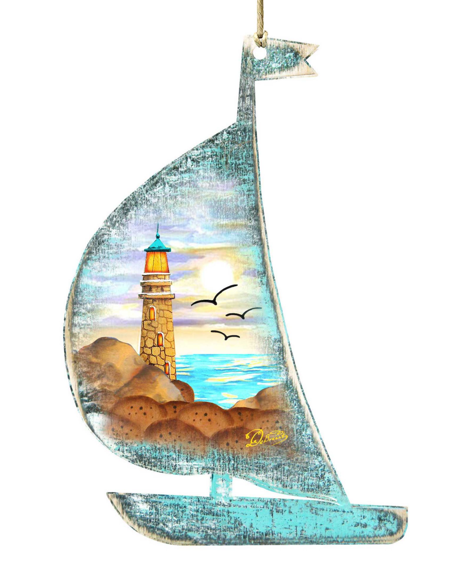 Designocracy Light House Scenic Christmas Ornament