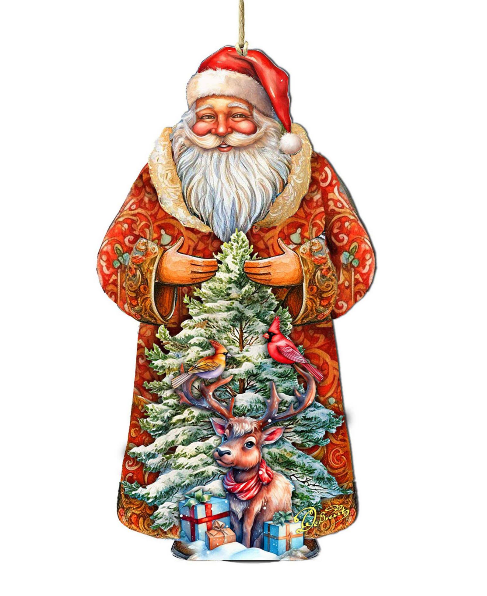 Деревянное украшение Designocracy Santa with Forest Friends